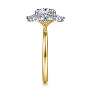 Fella - 14K White-Yellow Gold Oval Halo Diamond Engagement Ring