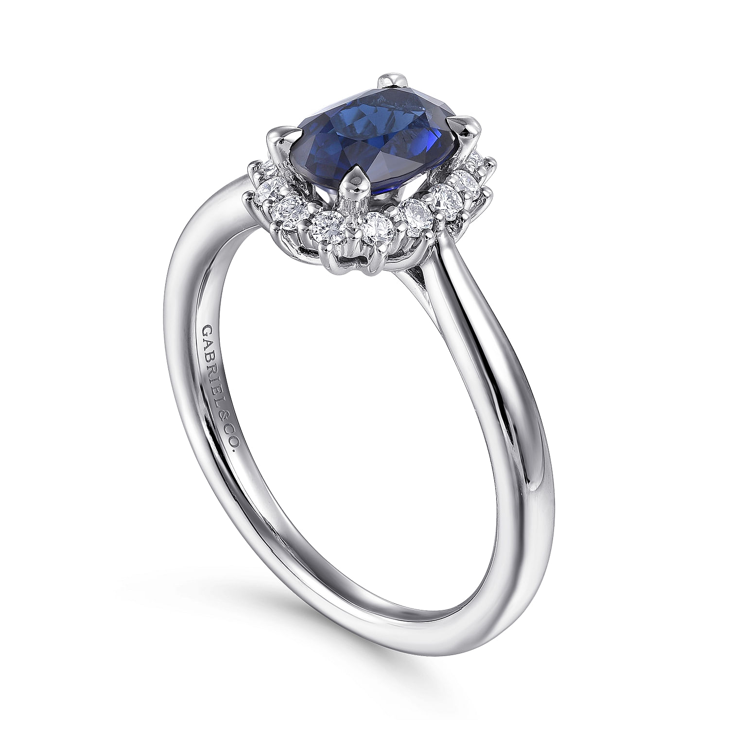 Sapphire Halo Engagement Rings | Gabriel & Co.