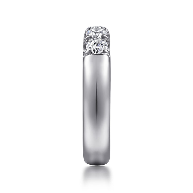 Straight Wedding Ring in 14k White Gold with Round Natural Diamond at Gabriel & Co. - Shot 4