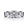 Straight Wedding Ring in 14k White Gold with Round Natural Diamond at Gabriel & Co.