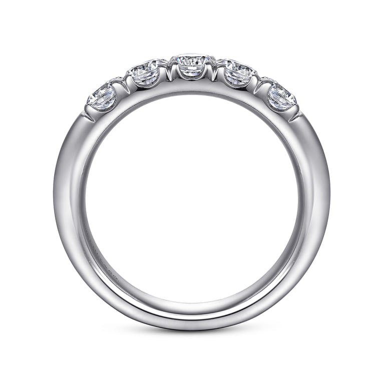 Straight Wedding Ring in 14k White Gold with Round Natural Diamond at Gabriel & Co. - Shot 2