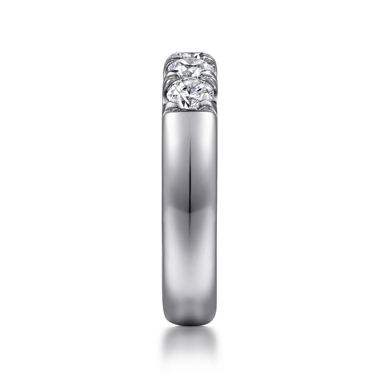 Straight Wedding Ring in 14k White Gold with Round Natural Diamond at Gabriel & Co. - Shot 4