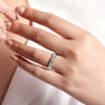 Straight Wedding Ring in 14k White Gold with Round Natural Diamond at Gabriel & Co.