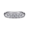 Straight Wedding Ring in 14k White Gold with Round Natural Diamond at Gabriel & Co.
