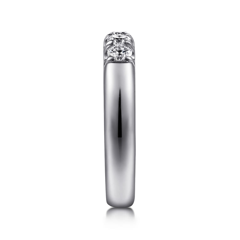 Straight Wedding Ring in 14k White Gold with Round Natural Diamond at Gabriel & Co. - Shot 4