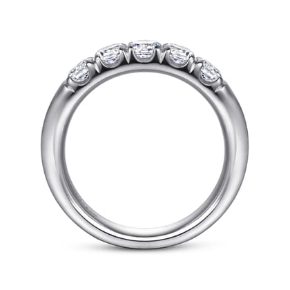 Ferrara - Platinum 5 Stone French Pave Diamond Anniversary Band
