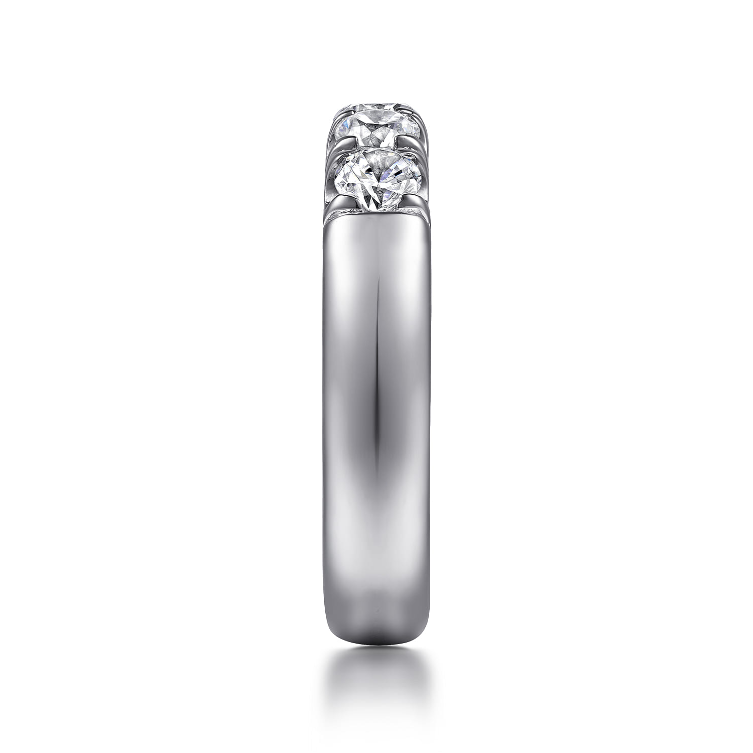 Straight Wedding Ring in Platinum with Round Natural Diamond at Gabriel & Co. - Shot 4