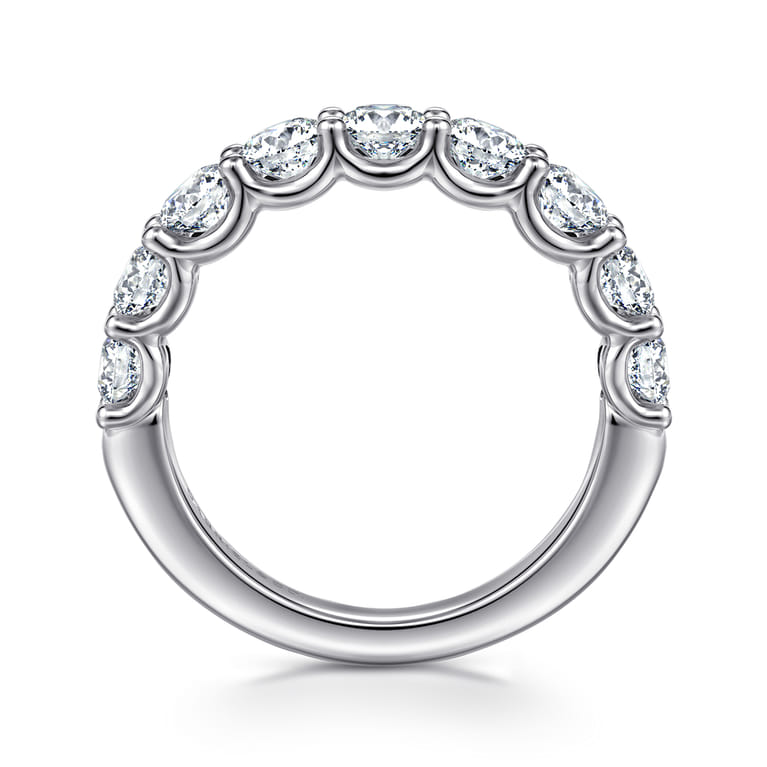 Straight Wedding Ring in 14k White Gold with Round Natural Diamond at Gabriel & Co. - Shot 2