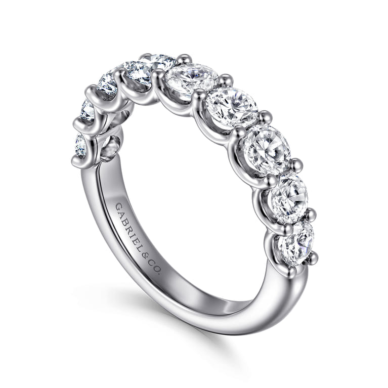 Straight Wedding Ring in 14k White Gold with Round Natural Diamond at Gabriel & Co. - Shot 3