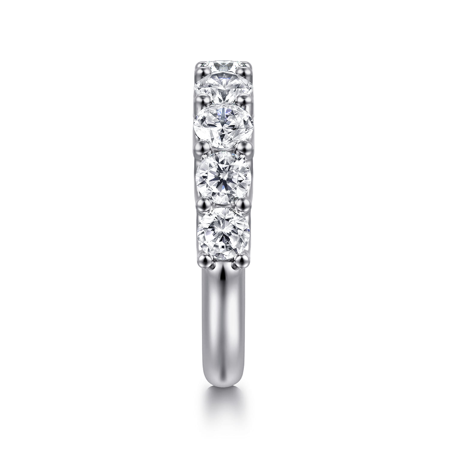 Straight Wedding Ring in 14k White Gold with Round Natural Diamond at Gabriel & Co. - Shot 4