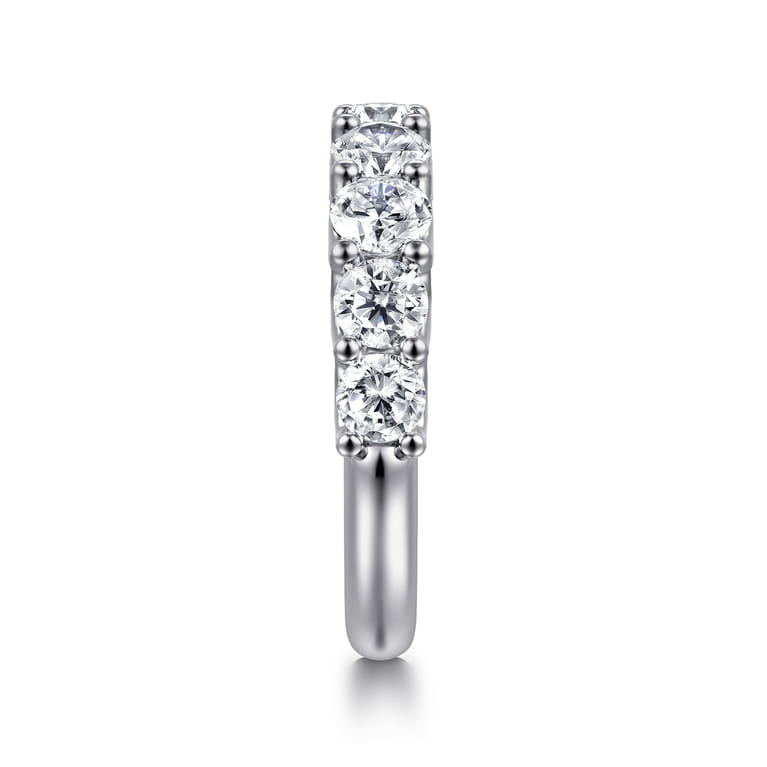 Straight Wedding Ring in 14k White Gold with Round Natural Diamond at Gabriel & Co. - Shot 4