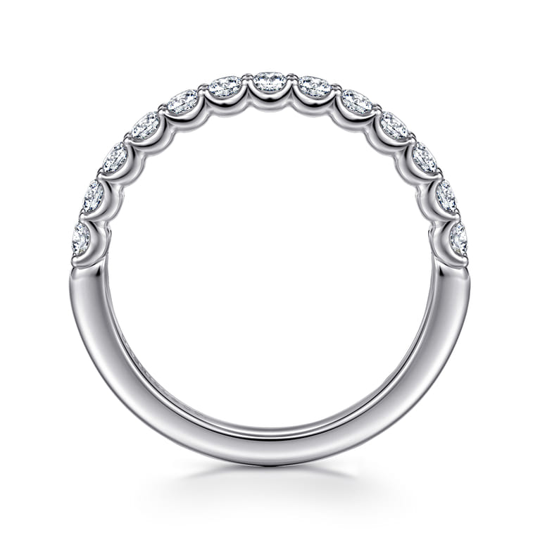 Straight Wedding Ring in 14k White Gold with Round Natural Diamond at Gabriel & Co. - Shot 2