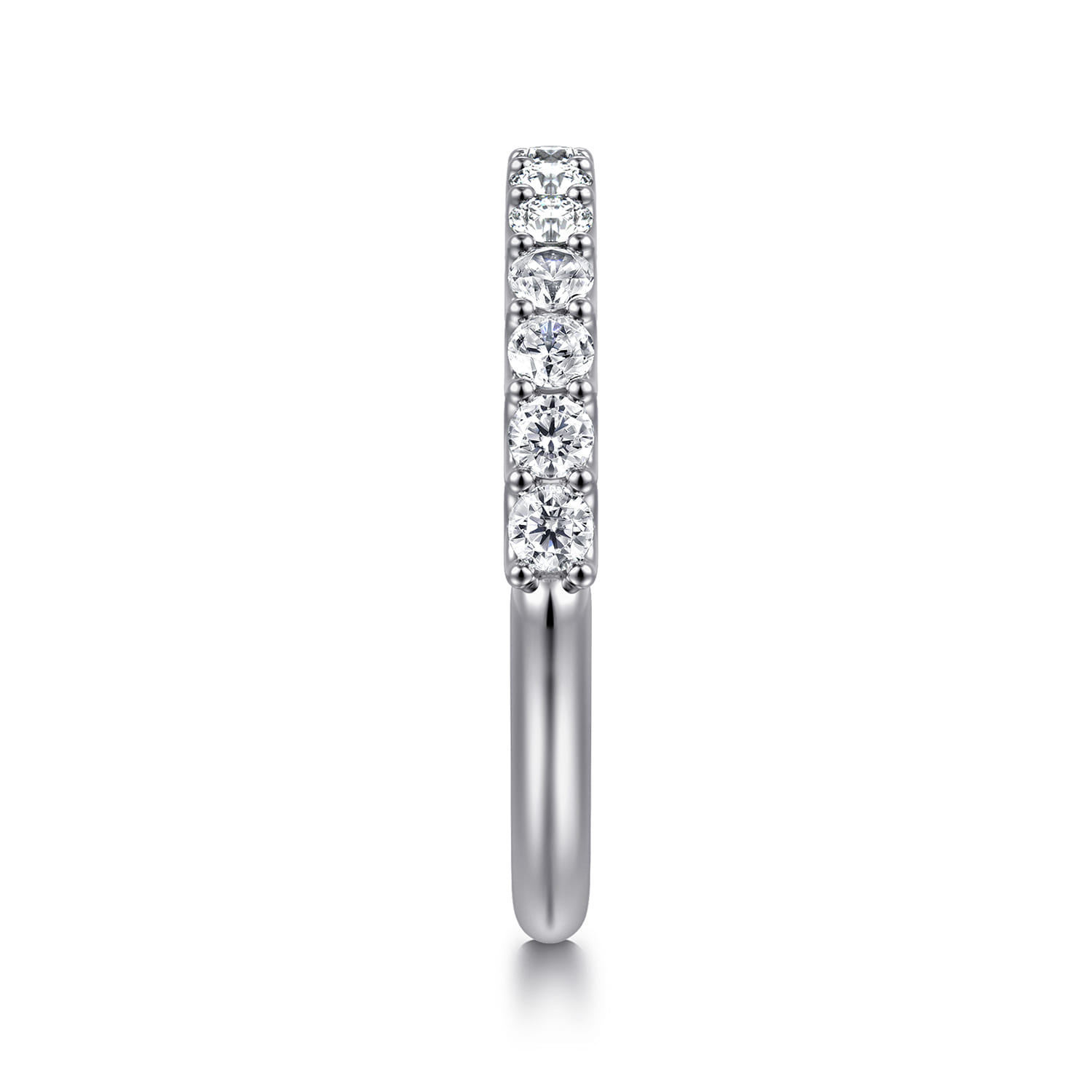 Straight Wedding Ring in 14k White Gold with Round Natural Diamond at Gabriel & Co. - Shot 4