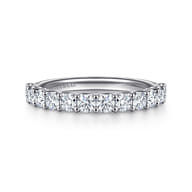 Ferre - 14K White Gold Scallop Setting Diamond Anniversary Band