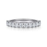 Straight Wedding Ring in 14k White Gold with Round Natural Diamond at Gabriel & Co.