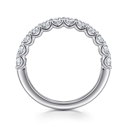 Ferre - 14K White Gold Scallop Setting Diamond Anniversary Band