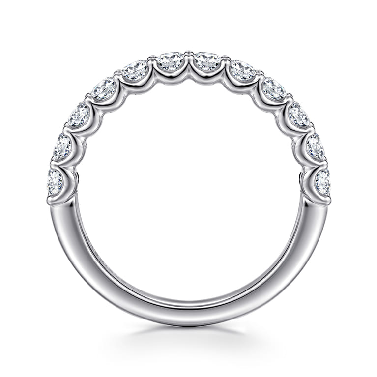 Straight Wedding Ring in 14k White Gold with Round Natural Diamond at Gabriel & Co. - Shot 2