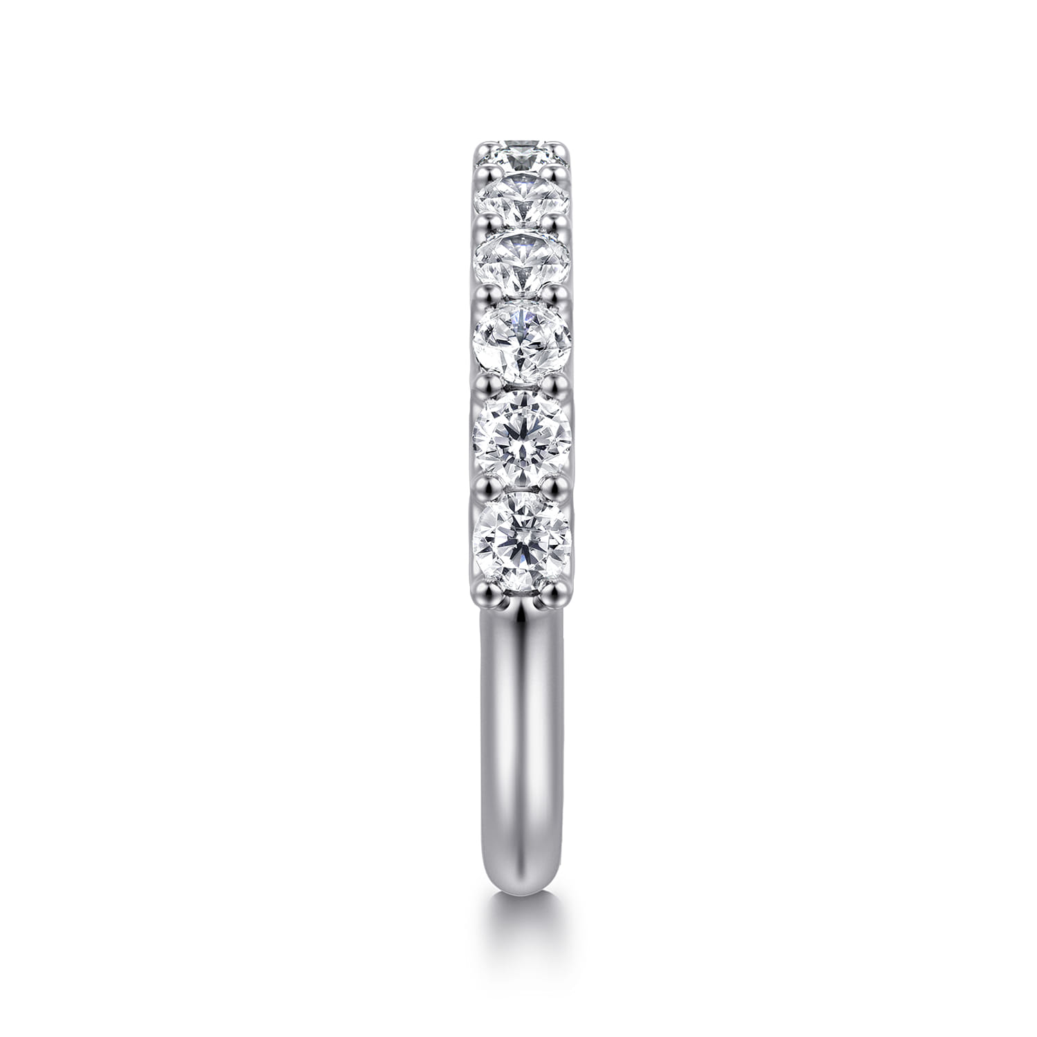 Straight Wedding Ring in 14k White Gold with Round Natural Diamond at Gabriel & Co. - Shot 4
