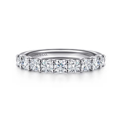 Ferre - 14K White Gold Scallop Setting Diamond Anniversary Band