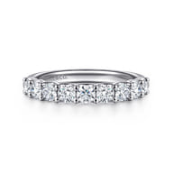 Ferre - 14K White Gold Scallop Setting Diamond Anniversary Band