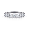 Straight Wedding Ring in 14k White Gold with Round Natural Diamond at Gabriel & Co.