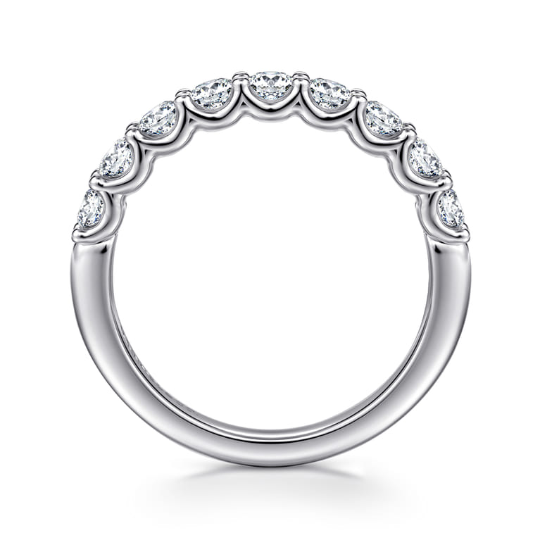 Straight Wedding Ring in 14k White Gold with Round Natural Diamond at Gabriel & Co. - Shot 2