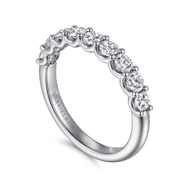 Straight Wedding Ring in 14k White Gold with Round Natural Diamond at Gabriel & Co. - Shot 3