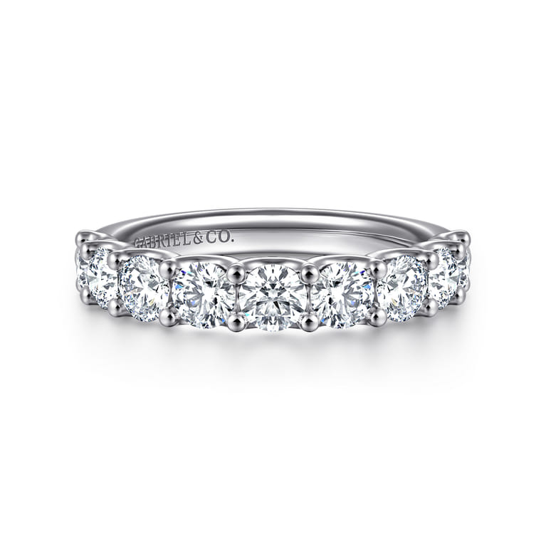 Straight Wedding Ring in 14k White Gold with Round Natural Diamond at Gabriel & Co. - Shot 1