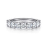 Straight Wedding Ring in 14k White Gold with Round Natural Diamond at Gabriel & Co.