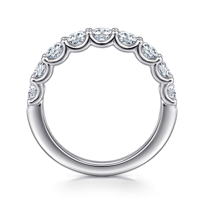 Ferre - 14K White Gold Scallop Setting Diamond Anniversary Band