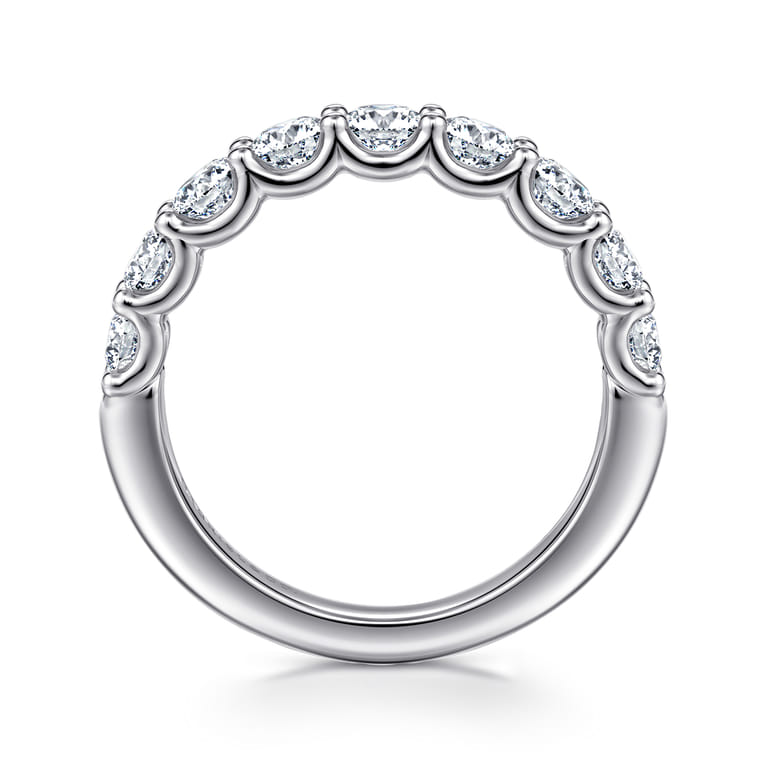 Straight Wedding Ring in 14k White Gold with Round Natural Diamond at Gabriel & Co. - Shot 2