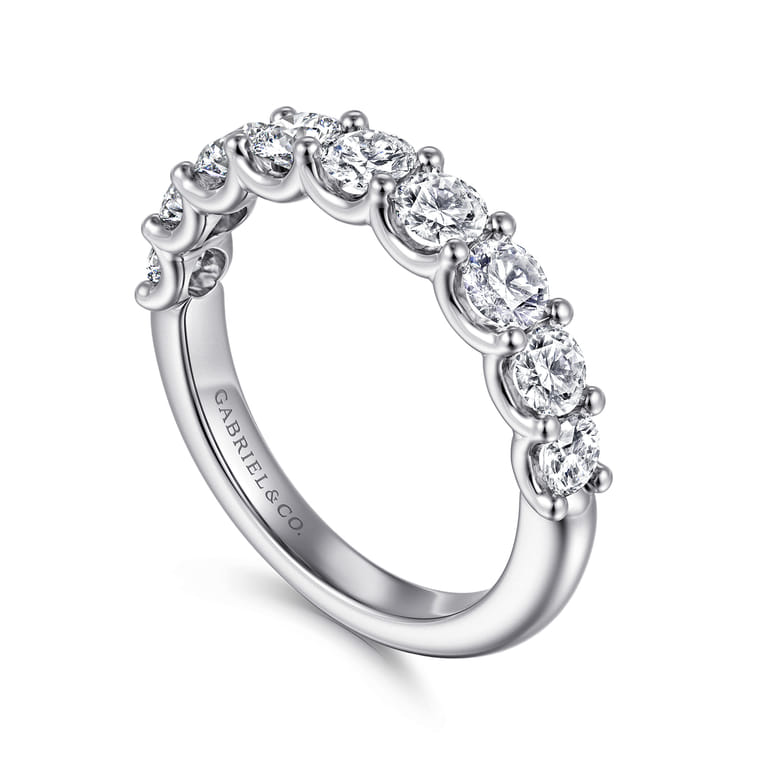 Straight Wedding Ring in 14k White Gold with Round Natural Diamond at Gabriel & Co. - Shot 3