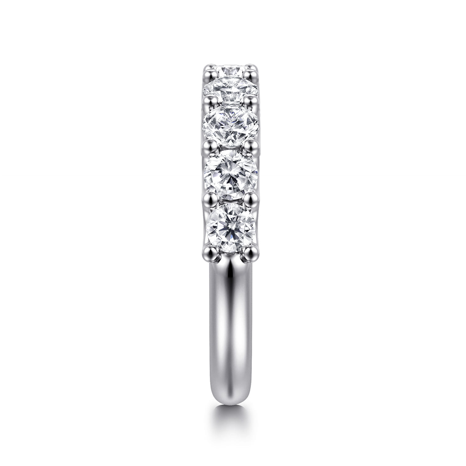Straight Wedding Ring in 14k White Gold with Round Natural Diamond at Gabriel & Co. - Shot 4