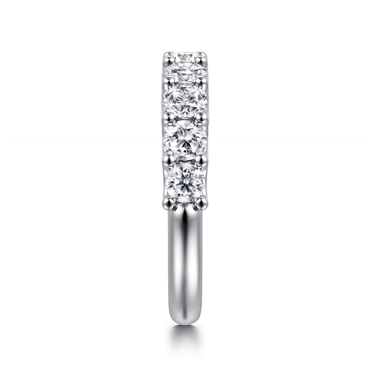 Straight Wedding Ring in 14k White Gold with Round Natural Diamond at Gabriel & Co. - Shot 4