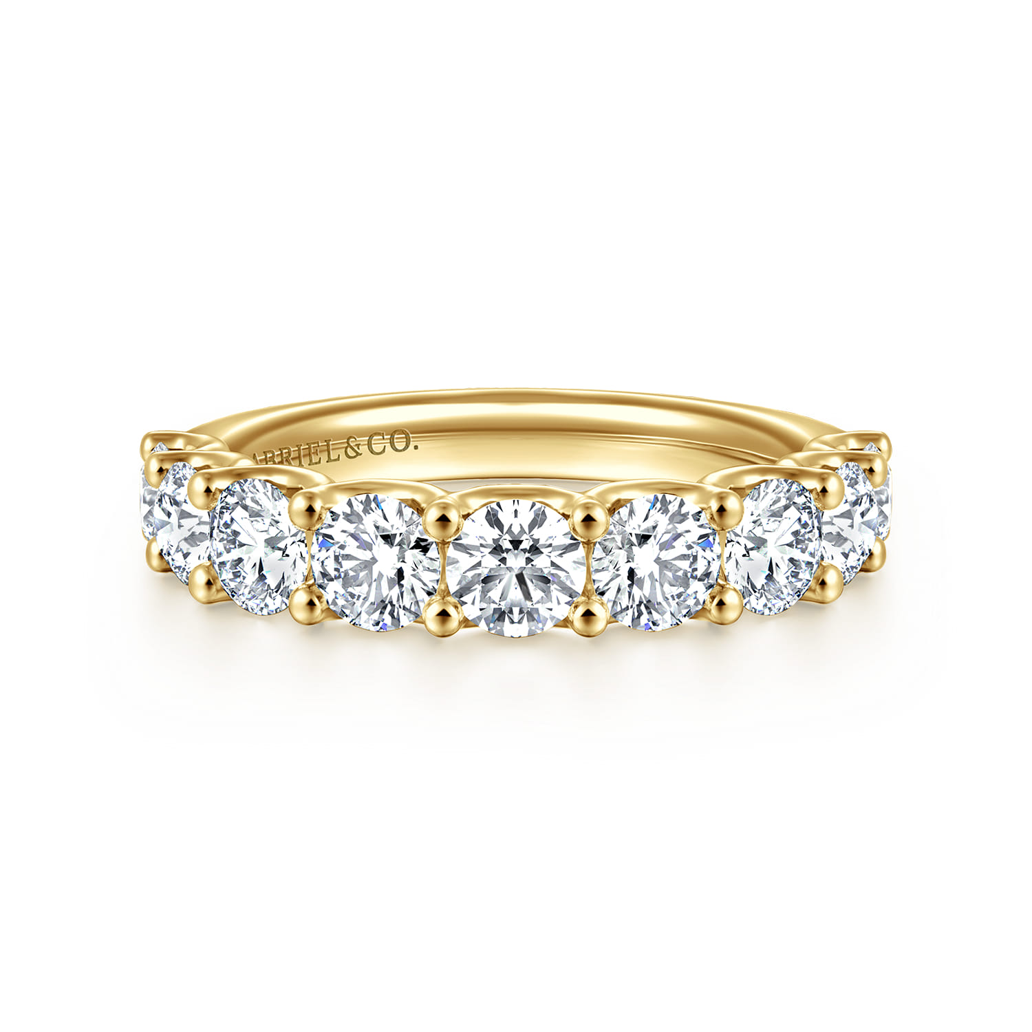 Straight Wedding Ring in 14k White Gold with Round Natural Diamond at Gabriel & Co. - Shot 1
