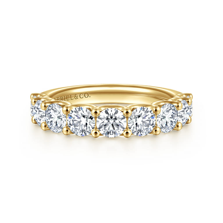Straight Wedding Ring in 14k White Gold with Round Natural Diamond at Gabriel & Co. - Shot 1