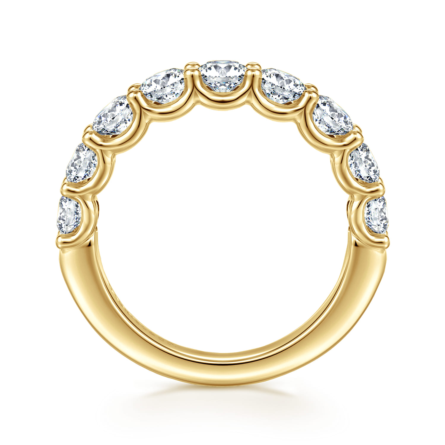 Straight Wedding Ring in 14k White Gold with Round Natural Diamond at Gabriel & Co. - Shot 2