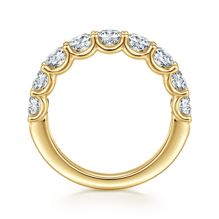 Straight Wedding Ring in 14k White Gold with Round Natural Diamond at Gabriel & Co. - Shot 2