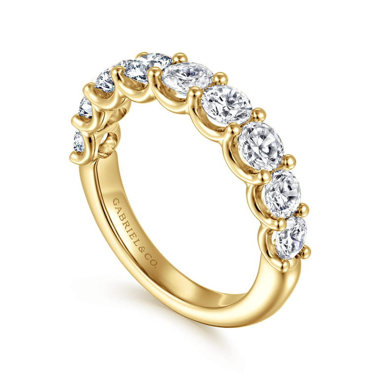Straight Wedding Ring in 14k White Gold with Round Natural Diamond at Gabriel & Co. - Shot 3