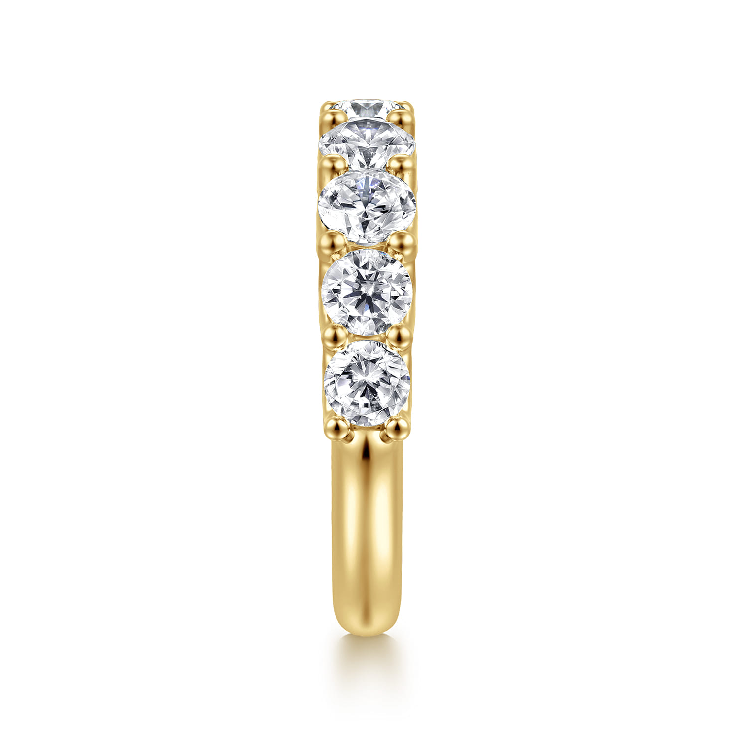 Straight Wedding Ring in 14k White Gold with Round Natural Diamond at Gabriel & Co. - Shot 4