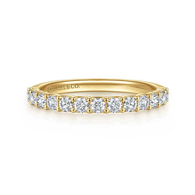 Straight Wedding Ring in 14k White Gold with Round Natural Diamond at Gabriel & Co. - Shot 1