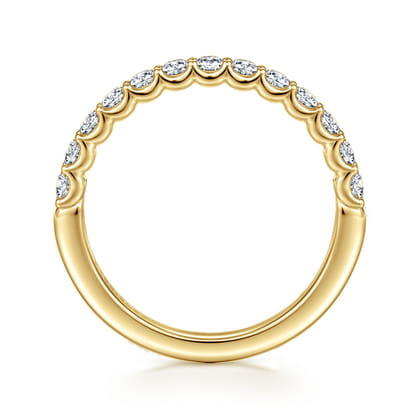 Ferre - 14K Yellow Gold Scallop Setting Diamond Anniversary Band