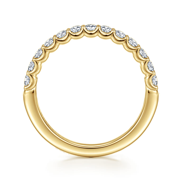 Straight Wedding Ring in 14k White Gold with Round Natural Diamond at Gabriel & Co. - Shot 2