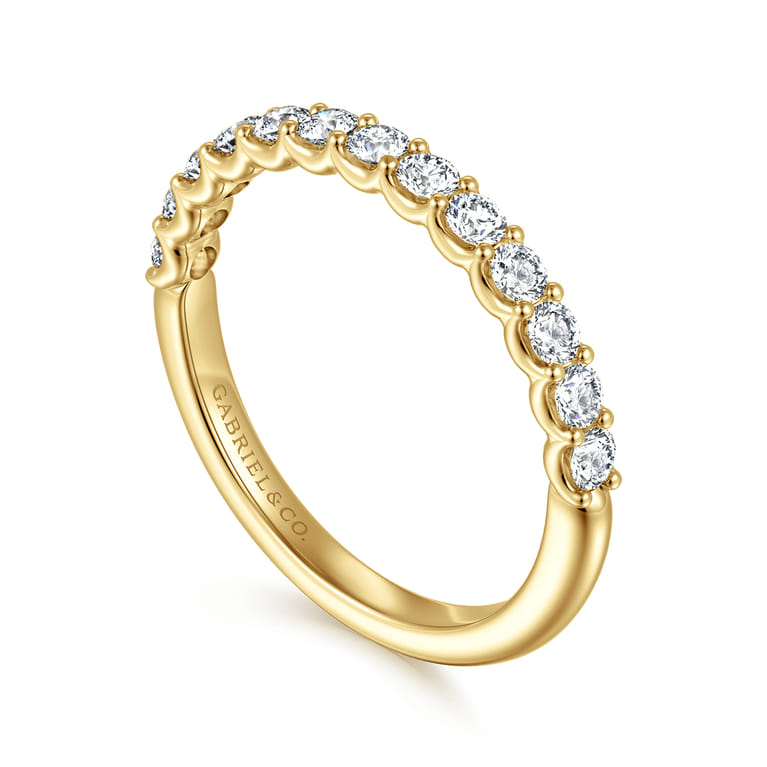 Straight Wedding Ring in 14k White Gold with Round Natural Diamond at Gabriel & Co. - Shot 3