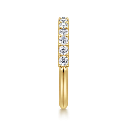Ferre - 14K Yellow Gold Scallop Setting Diamond Anniversary Band