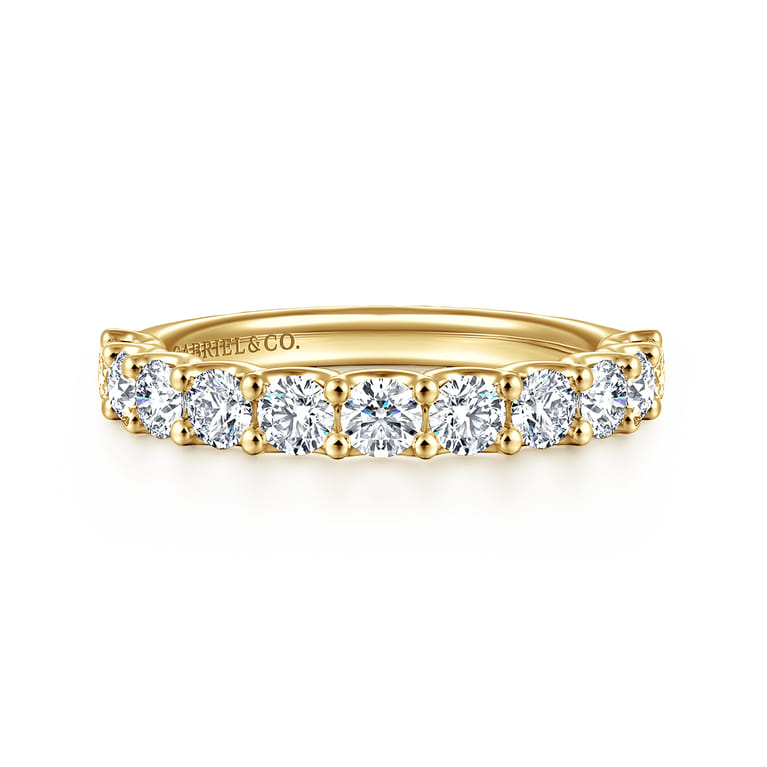 Straight Wedding Ring in 14k White Gold with Round Natural Diamond at Gabriel & Co. - Shot 1
