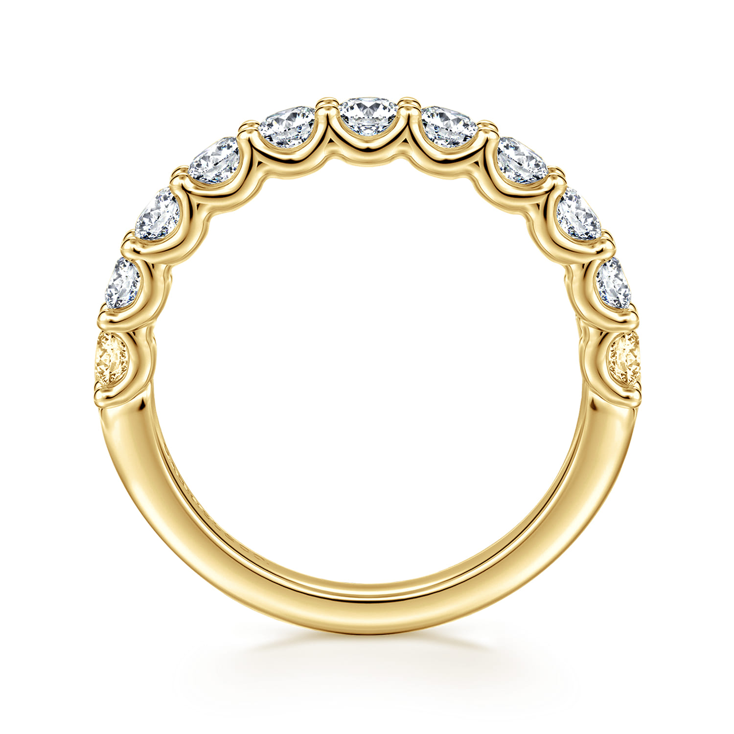 Straight Wedding Ring in 14k White Gold with Round Natural Diamond at Gabriel & Co. - Shot 2