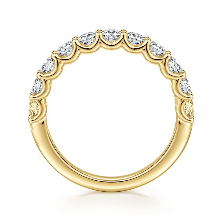 Straight Wedding Ring in 14k White Gold with Round Natural Diamond at Gabriel & Co. - Shot 2
