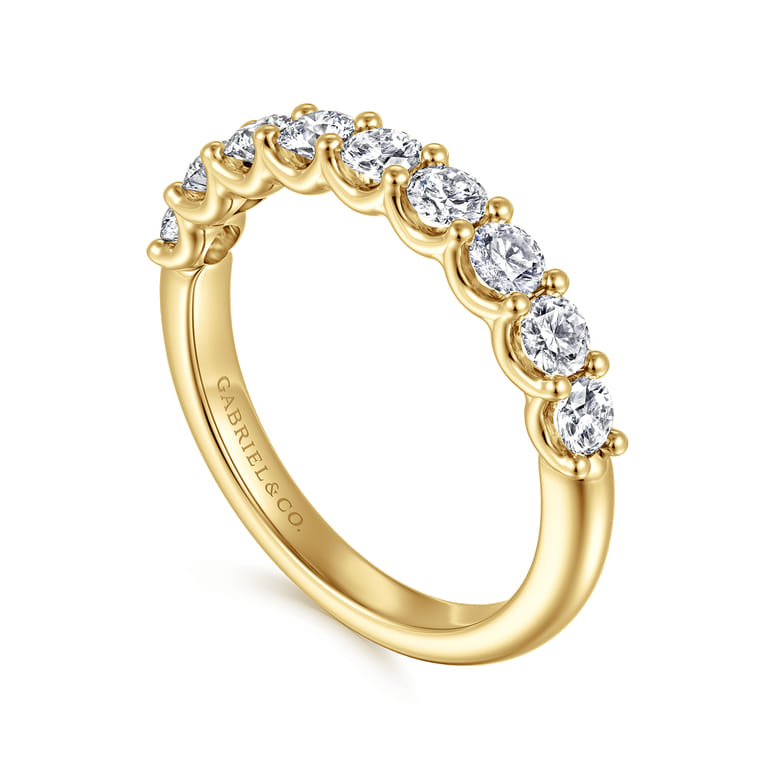 Straight Wedding Ring in 14k White Gold with Round Natural Diamond at Gabriel & Co. - Shot 3