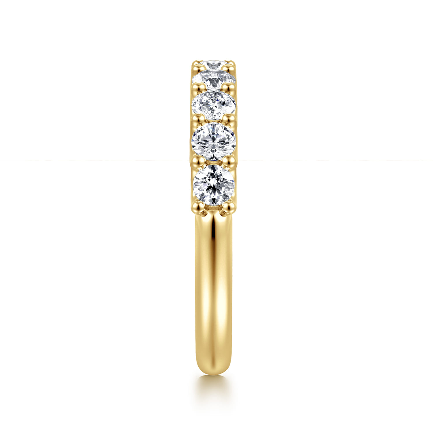 Straight Wedding Ring in 14k White Gold with Round Natural Diamond at Gabriel & Co. - Shot 4